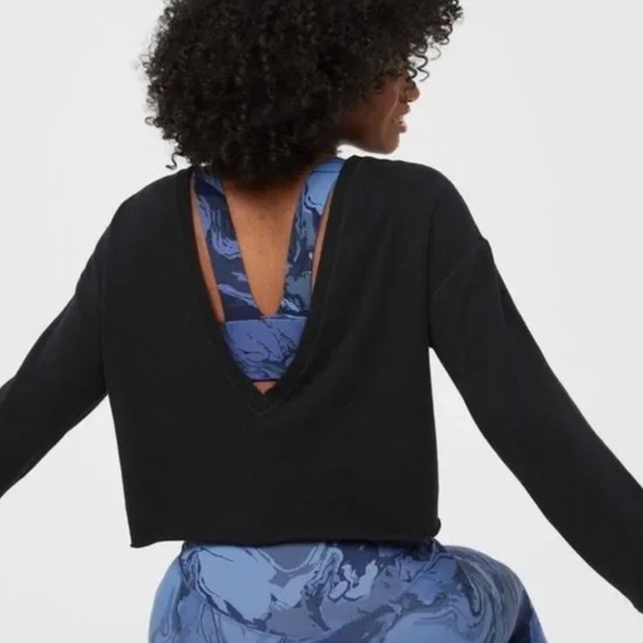 aerie OFFLINE Open Back Sweatshirt Blue New With Tags Size Small - Picture 11 of 11